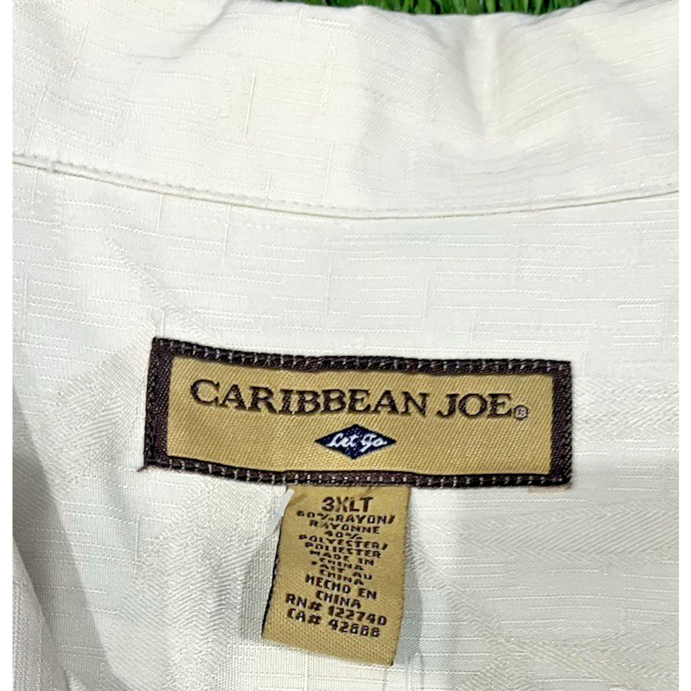 Caribbean Joe Shirt Hawaiian Shirt Leaf Design Button Down 3XLT NEW - Picture 4 of 8